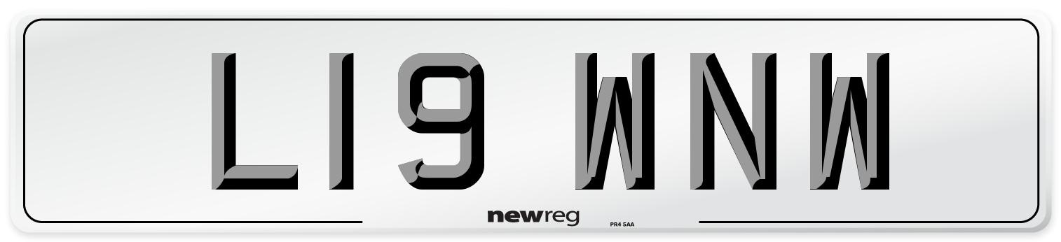 L19 WNW Number Plate from New Reg